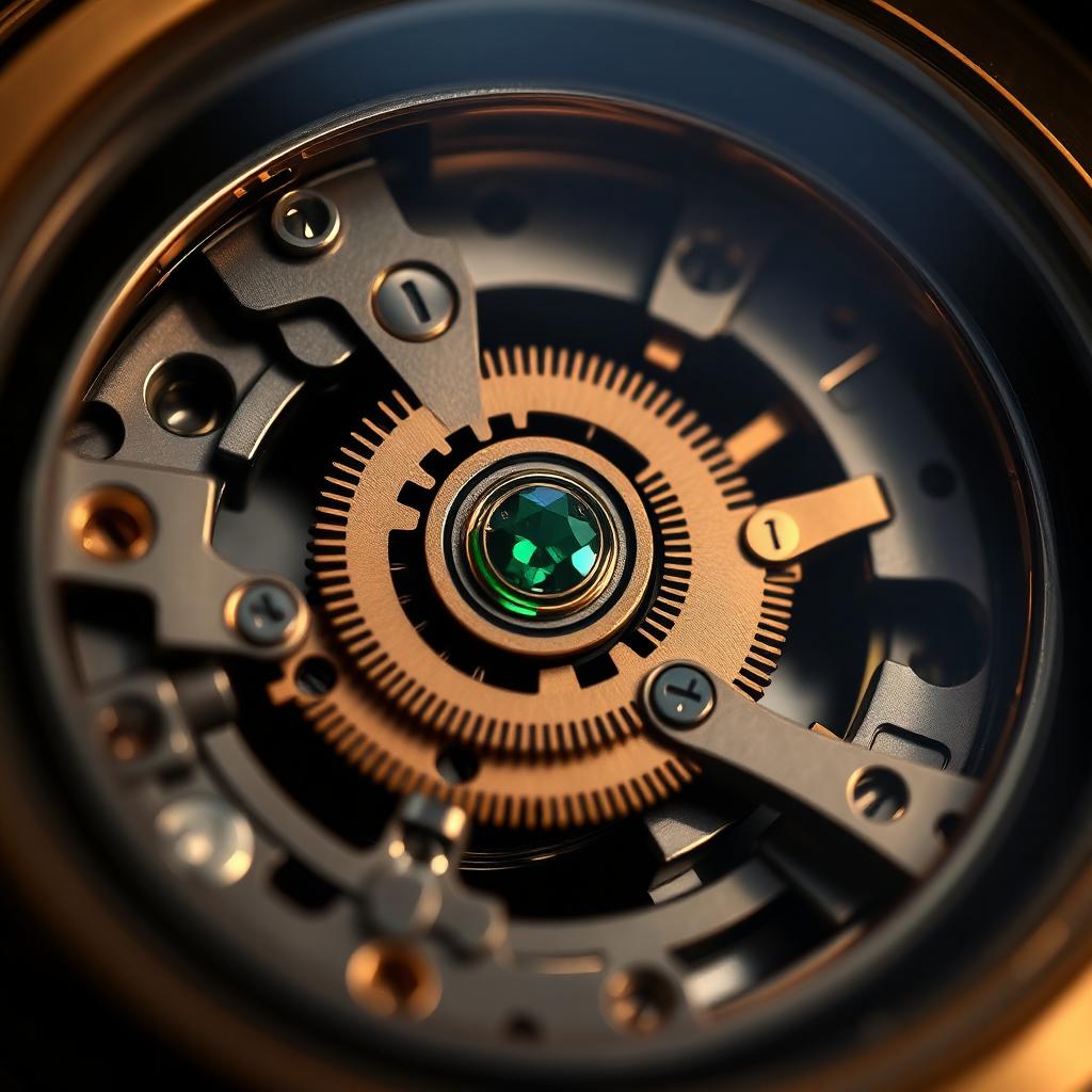 Macro detail of the open-worked movement, wheels and jewels visible